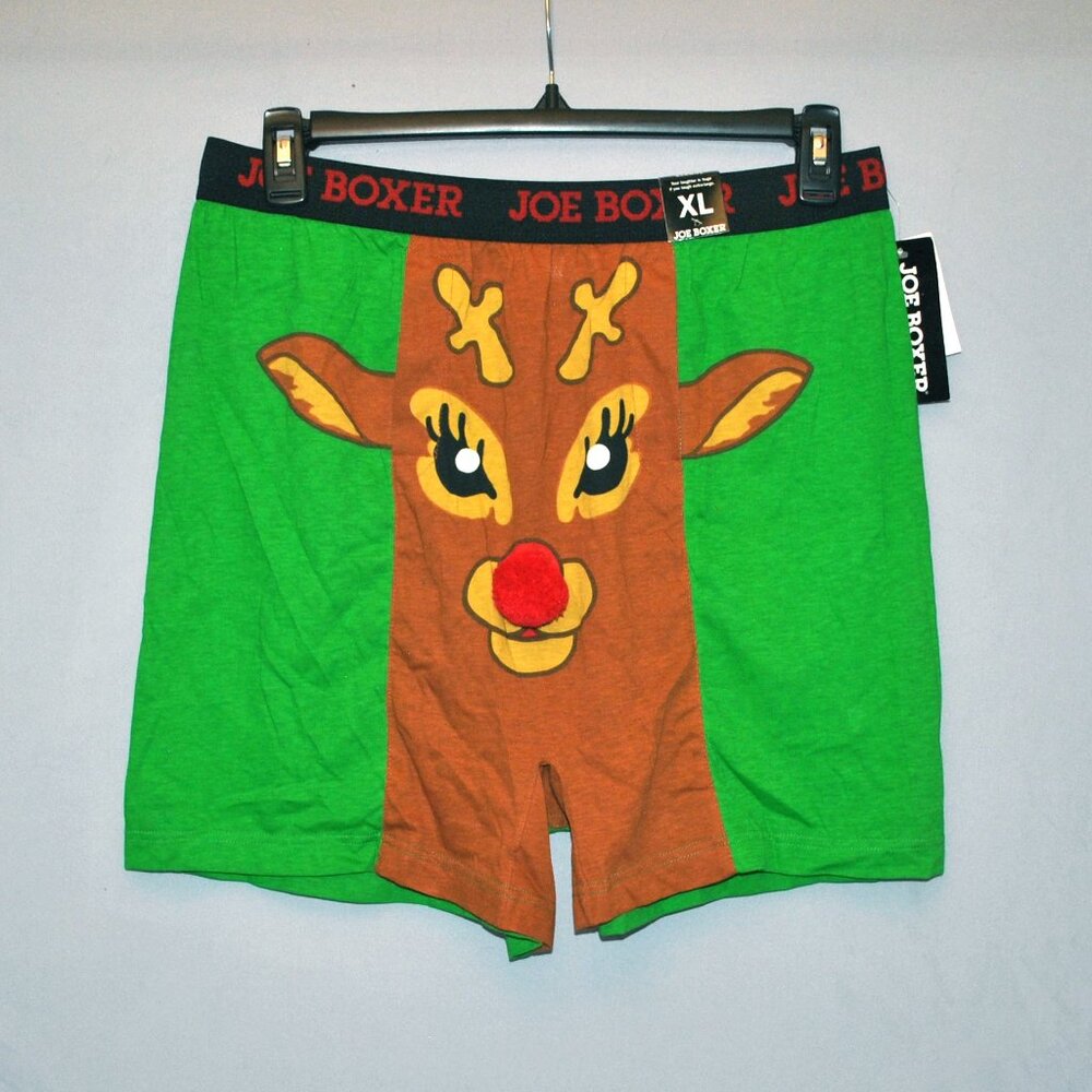 NWT Joe Boxer Y2K Mens Size XL Boxers Holiday Novelty Print Reindeer Boxer